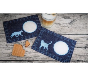 ITH Mug Rugs - Cat Silhouette